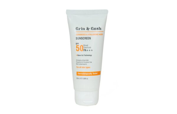 Grin & Gush Ceramides & Hyaluronic Acid Sunscreen SPF 50